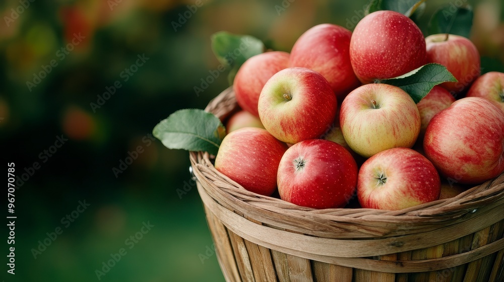 A fresh basket of ripe apples ready for harvest, symbolizing abundance and the beauty of nature in a vibrant outdoor setting. A fresh basket of ripe apples ready for harvest, symbolizing abundance and the beauty of nature in a vibrant outdoor setting.