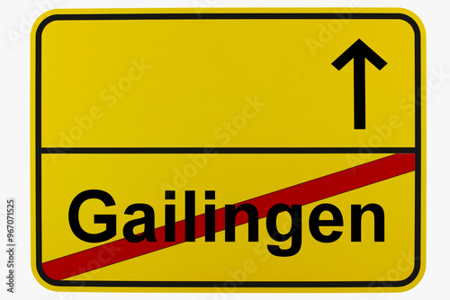 Illustration eines Ortsausgangsschildes von Gailingen in Baden-Württemberg photo