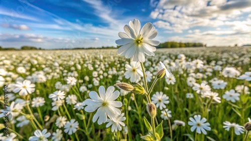 White campion flowers in Norfolk England photo