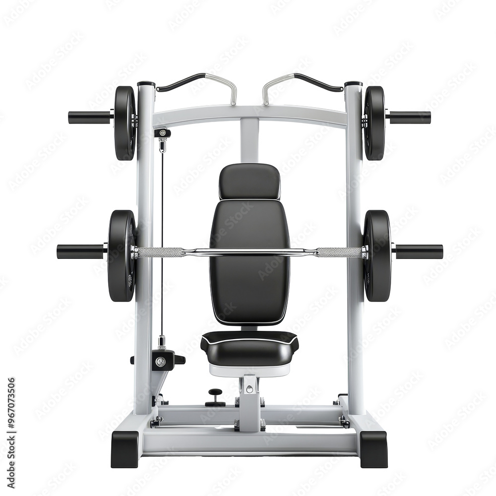 A weightlifting machine designed for strength training in a fitness studio with a sleek, modern design for effective workouts A weightlifting machine designed for strength training in a fitness studio with a sleek, modern design for effective workouts