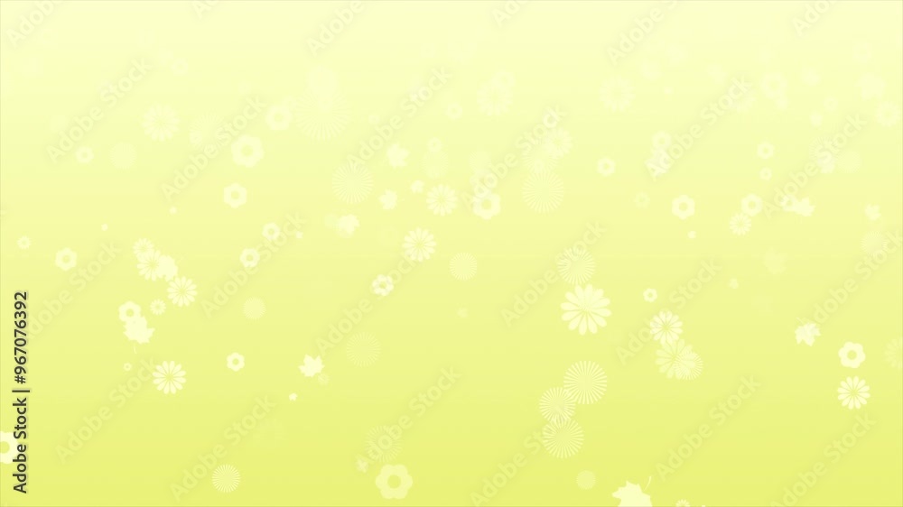 Yellow color slowly moving elegant and simple flowers falling downwards beautiful background, floral pattern modern background Yellow color slowly moving elegant and simple flowers falling downwards beautiful background, floral pattern modern background
