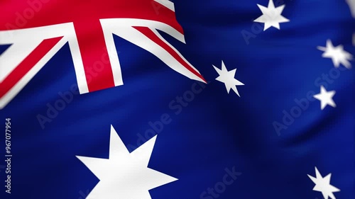 australian flag in the wind