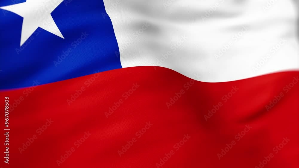 Chile Flag waving 4k Independence day