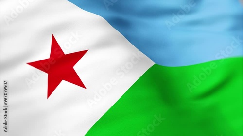 Djibouti Flag waving 4k independence day photo