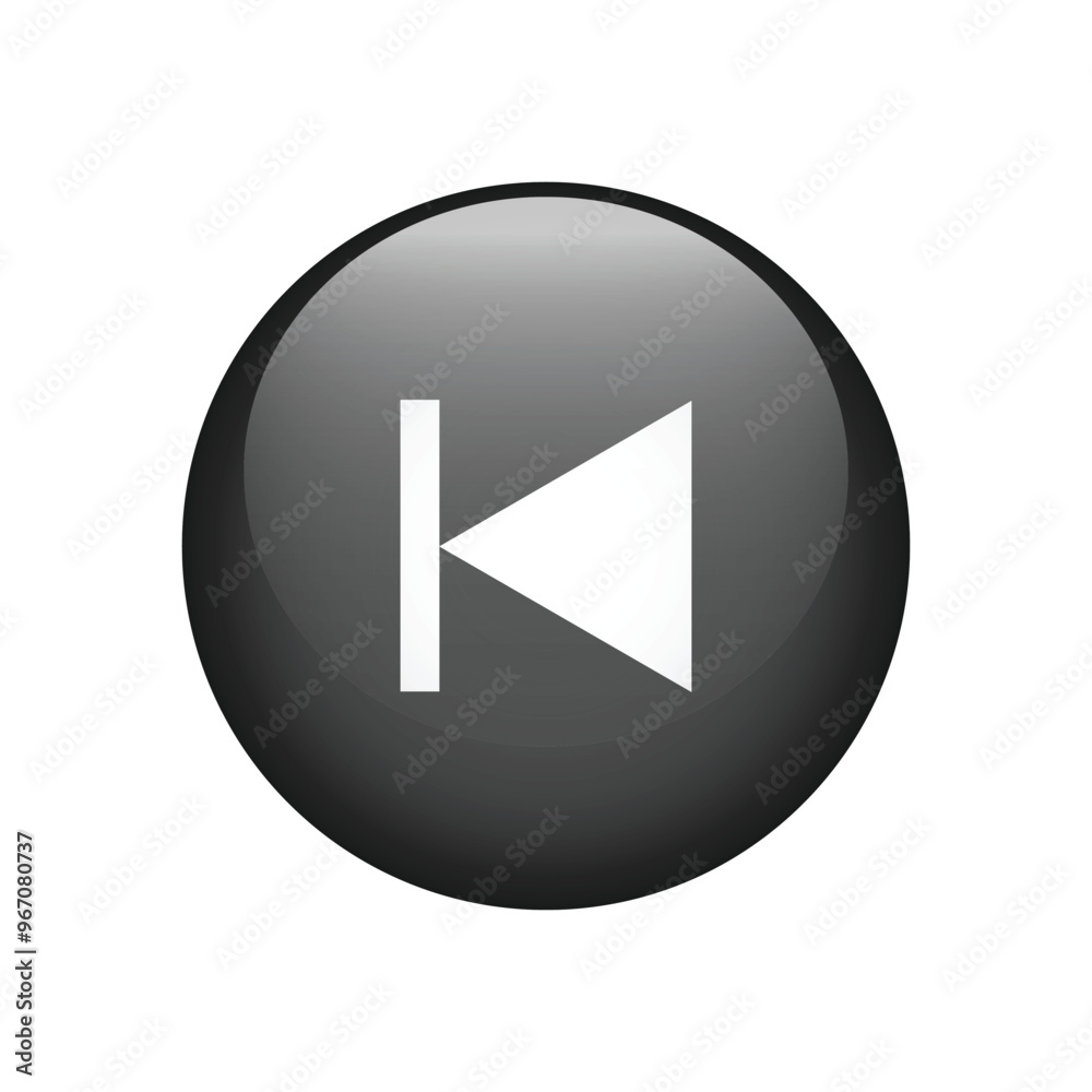 Previous button icon, isolated on white background. Vector Previous button icon, isolated on white background. Vector