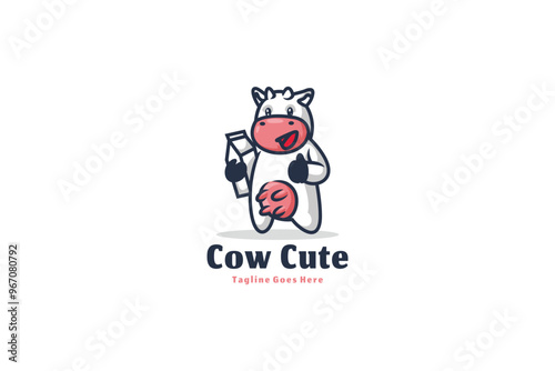 Cow logo illustration vector Design template