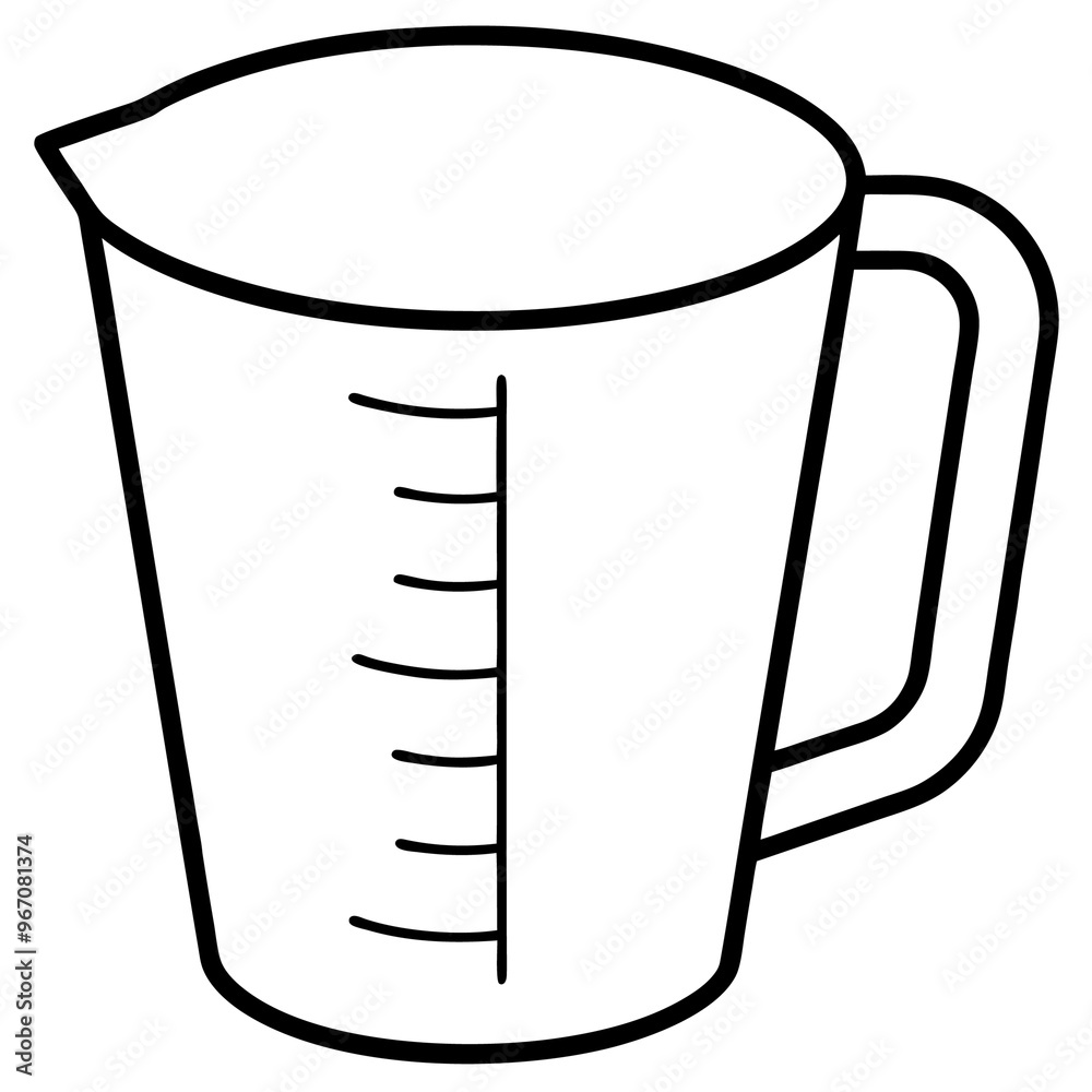 measuring cup outline coloring book page line art illustration digital drawing measuring cup outline coloring book page line art illustration digital drawing