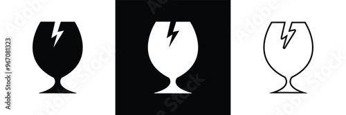 Broken glass. Fragile Packages, Logistics and Shipping Delivery Labels. Fragile Package Concept. Print Ready Design. Ensure Safe Handling in eps 10.