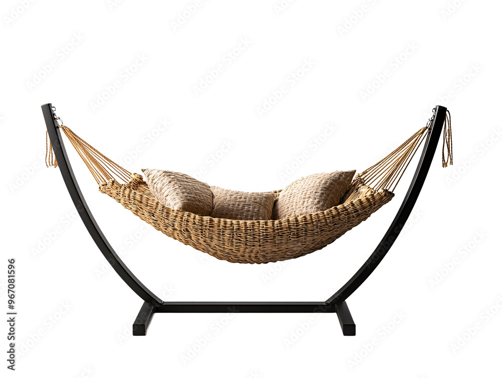 Obraz premium a hammock with pillows on a stand