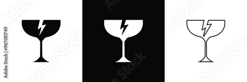 Broken glass. Fragile Packages, Logistics and Shipping Delivery Labels. Fragile Package Concept. Print Ready Design. Ensure Safe Handling in eps 10.