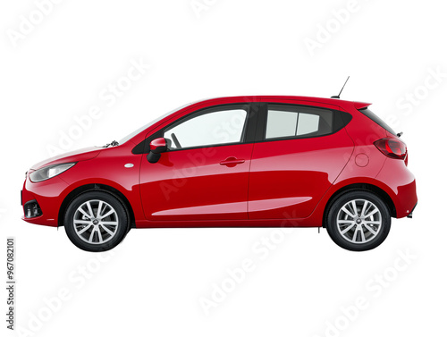 a red car with a white background
