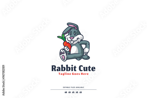 Rabbit illustration vector Design template