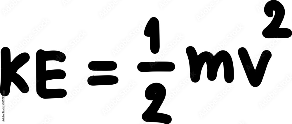 mechanics Equations formulas hand written Kinetic Energy