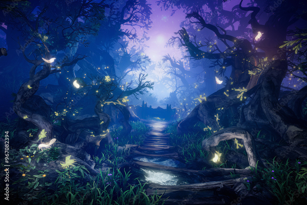 enchanted forest at twilight enchanted forest at twilight