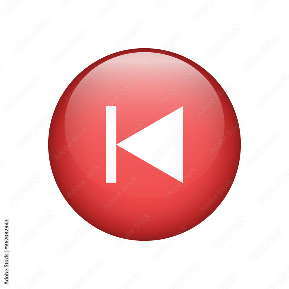 Previous button icon, isolated on white background. Vector Previous button icon, isolated on white background. Vector