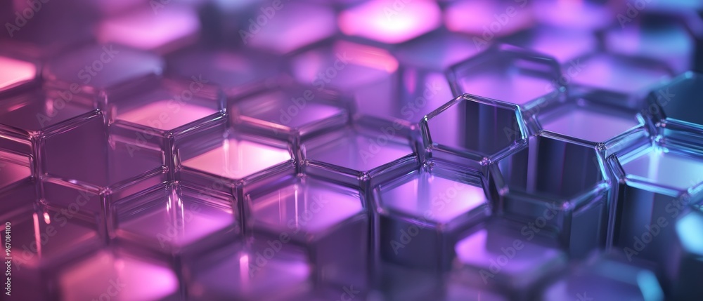 A close up of a purple and blue hexagonal pattern A close up of a purple and blue hexagonal pattern