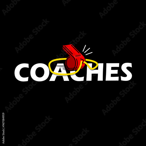 National Coaches Day celebrate on October 6th. A red coach's whistle with bold text on black background.