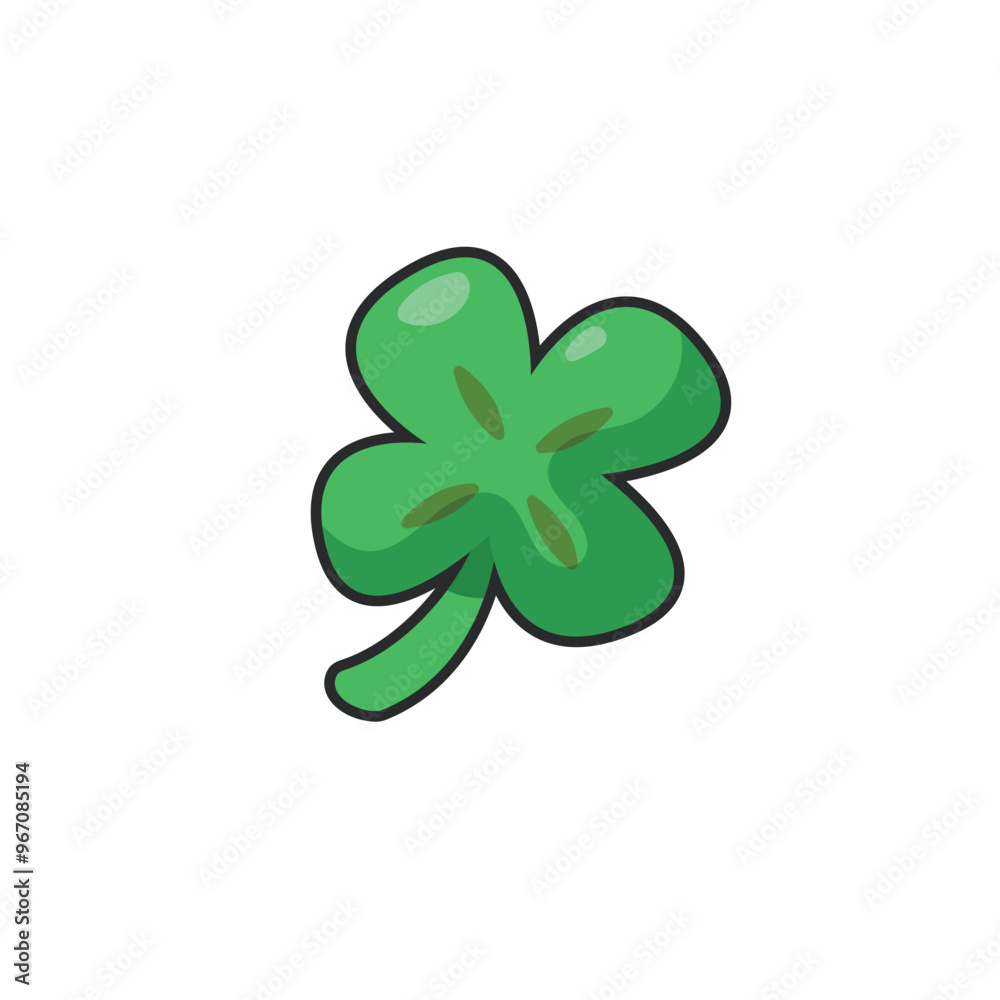 lucky clover leaf in outline flat vector design. lucky clover leaf in outline flat vector design.