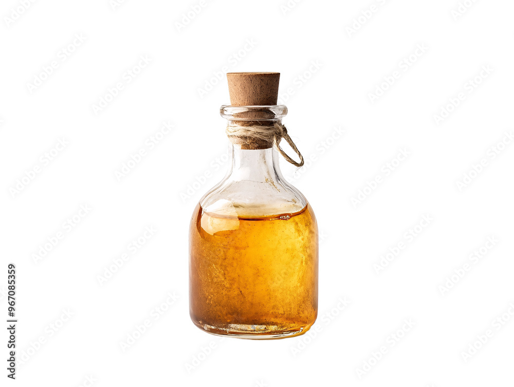 a bottle of liquid with a cork a bottle of liquid with a cork