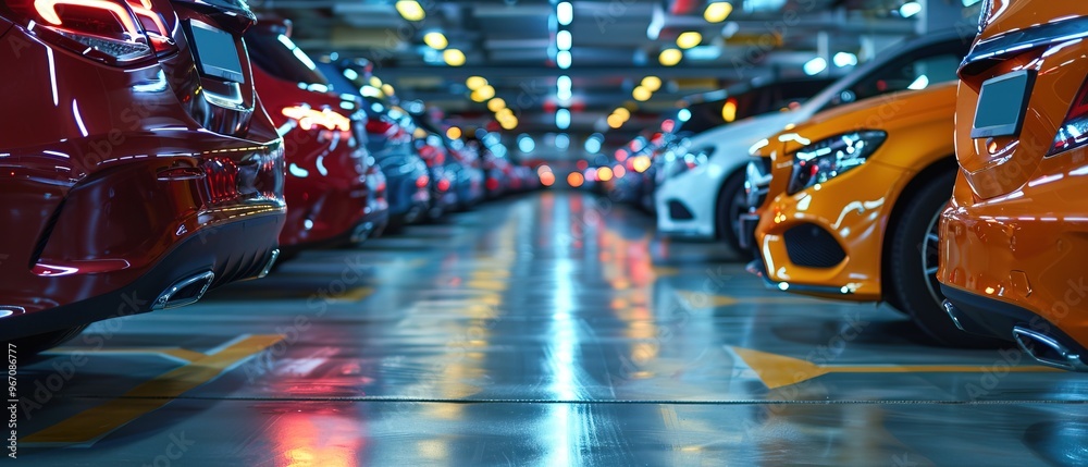 Smart parking garage vehicles parked with precision Smart parking garage vehicles parked with precision