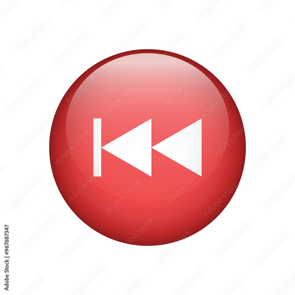 Fast backward arrow button icon isolated. Vector Fast backward arrow button icon isolated. Vector