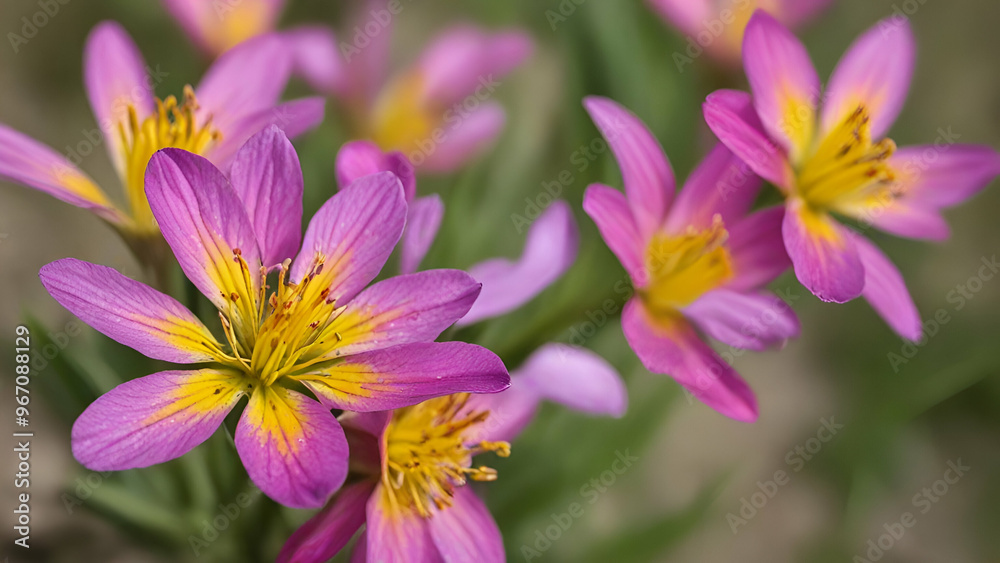 The very nice colorful spring flower close up view ,Serbia garden landscape forest background,