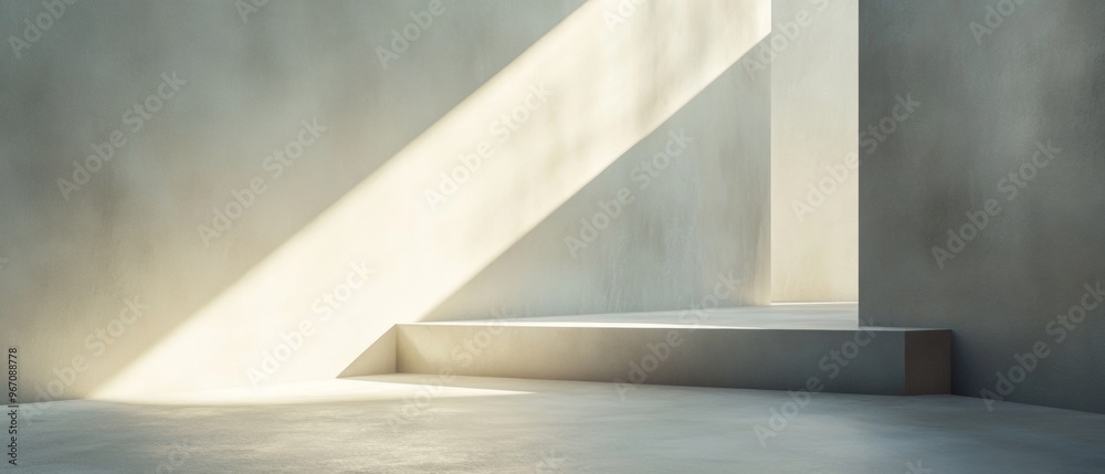 Fototapeta premium A room with a white wall and a window