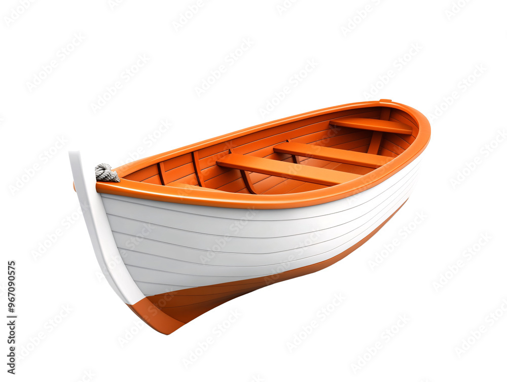 a white and orange boat a white and orange boat