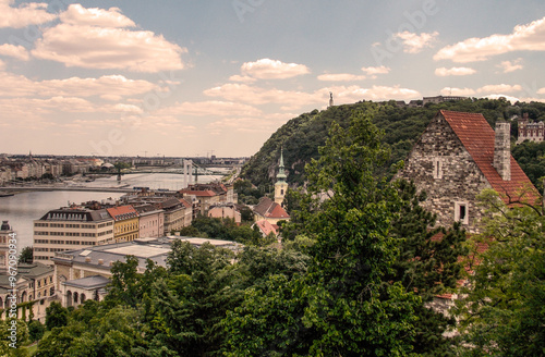 panoramic, view, sight, budapest, hungary, danube, 