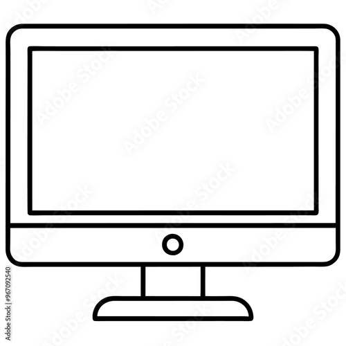 monitor outline coloring book page line art illustration digital drawing