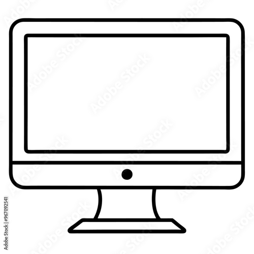 monitor outline coloring book page line art illustration digital drawing