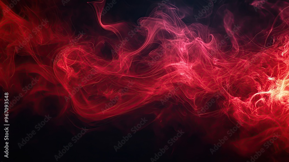 Dynamic red smoke on a dark background, creating a vibrant and captivating abstract visual that evokes energy and mystery. Dynamic red smoke on a dark background, creating a vibrant and captivating abstract visual that evokes energy and mystery.
