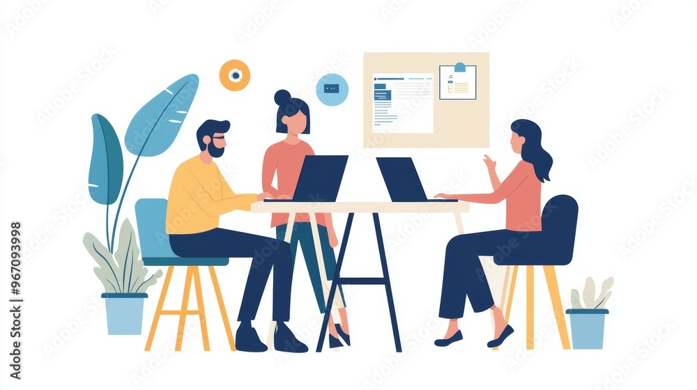 Professional Business Team Brainstorming Ideas in a Modern Office Setting during a Productive Meeting