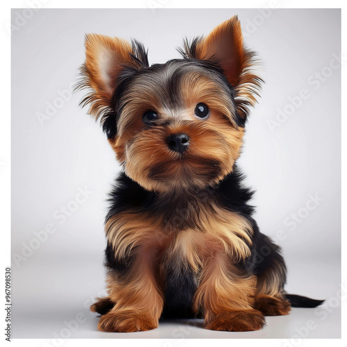 yorkshire terrier on white