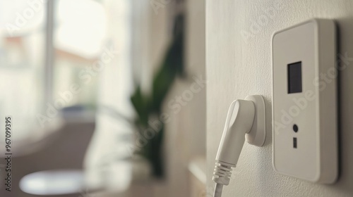 electric power plug next to a charging device, symbolizing energy flow and modern life necessities.