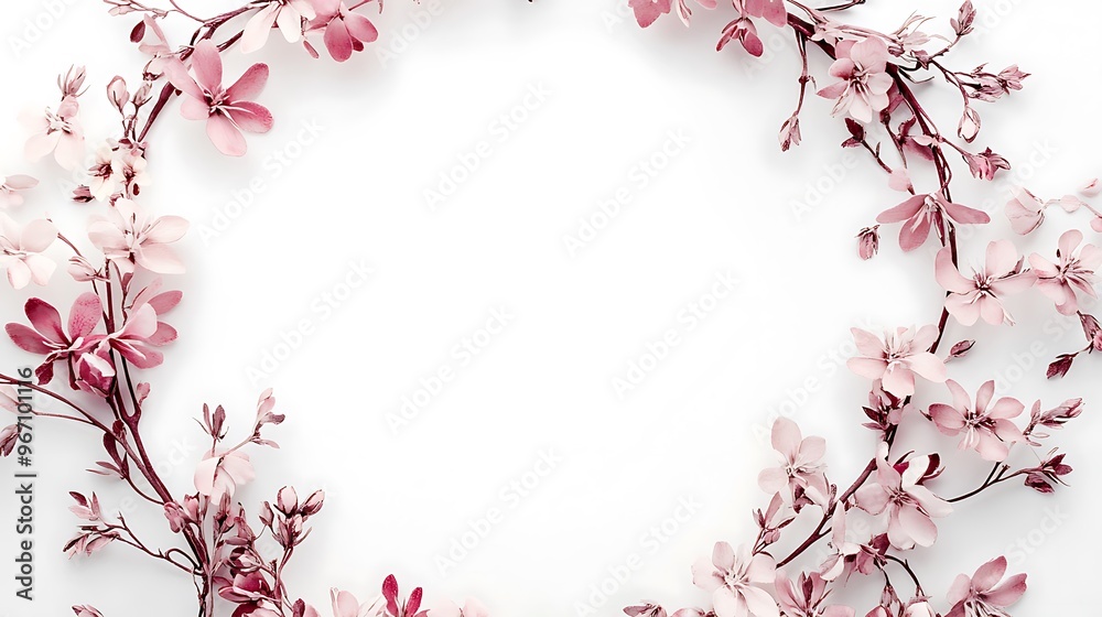 Naklejka premium Watercolor Floral Wreath