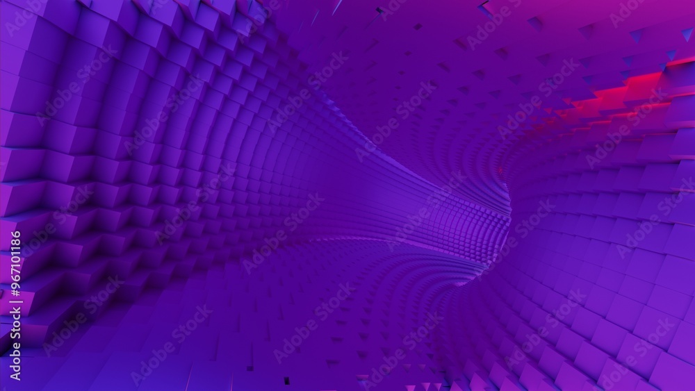 Abstract Purple Tunnel with Geometric Patterns.. Abstract Purple Tunnel with Geometric Patterns..