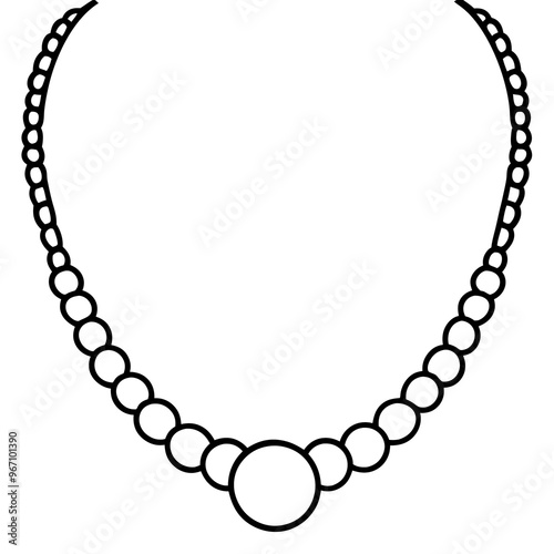 necklace outline coloring book page line art illustration digital drawing