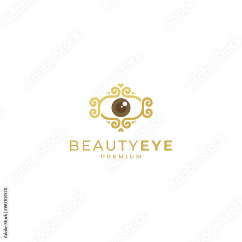 eyes and classic accents for eye and beauty cosmetics logo