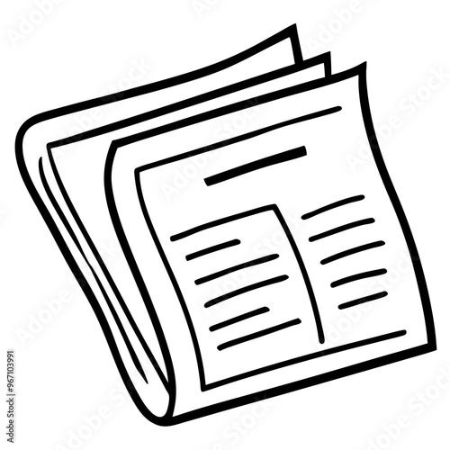 newspaper outline coloring book page line art illustration digital drawing