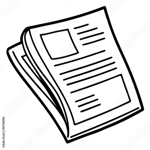 newspaper outline coloring book page line art illustration digital drawing