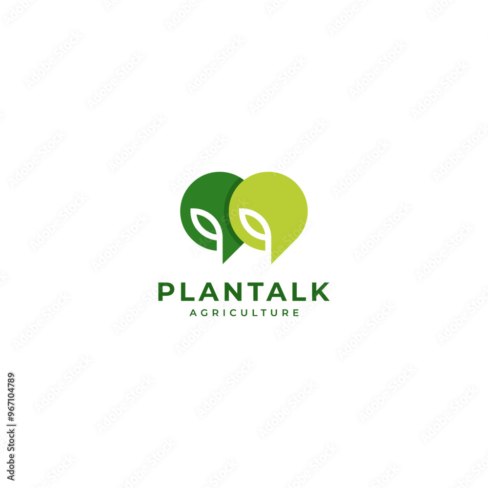plant seeds and dialog balloons for the agriculture forum logo