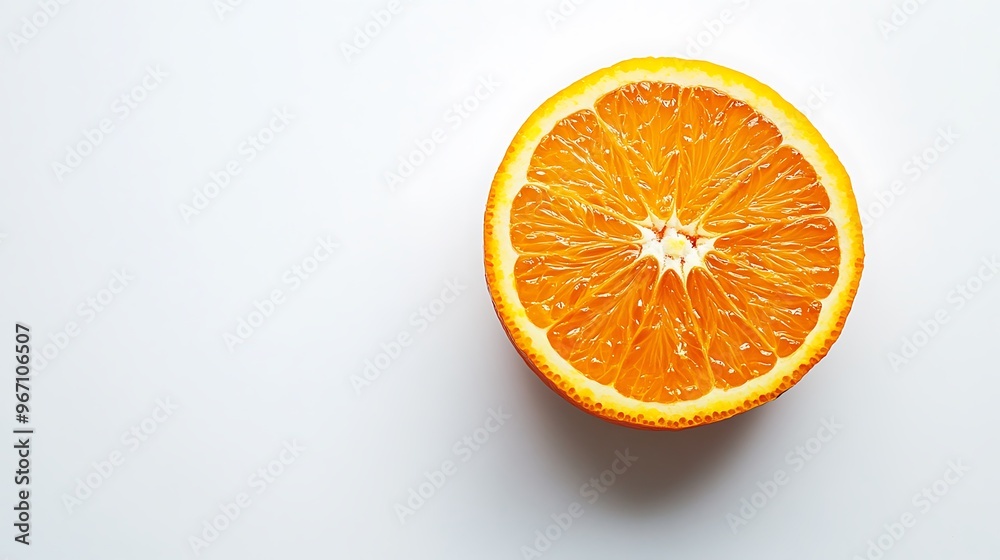 Fresh Orange Slice on White Background
