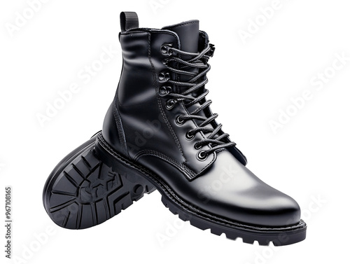 a black boot with laces