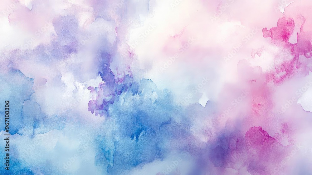 Fototapeta premium A soft, abstract watercolor background featuring gentle hues of pink, purple, and blue, ideal for creative projects.