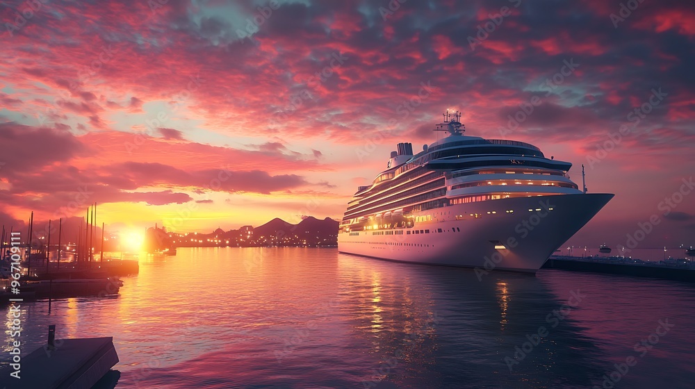 Cruise Ship at Sunset Cruise Ship at Sunset