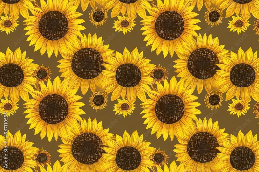Luxury Gold Sunflower Seamless Design for Summer Festivities Luxury Gold Sunflower Seamless Design for Summer Festivities