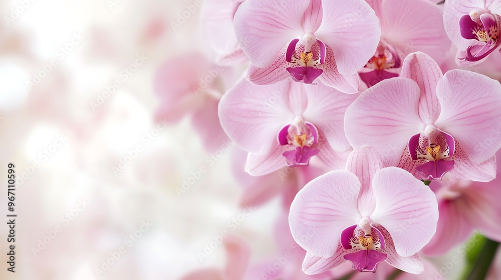 Pink Orchid Flowers on a White Background Pink Orchid Flowers on a White Background