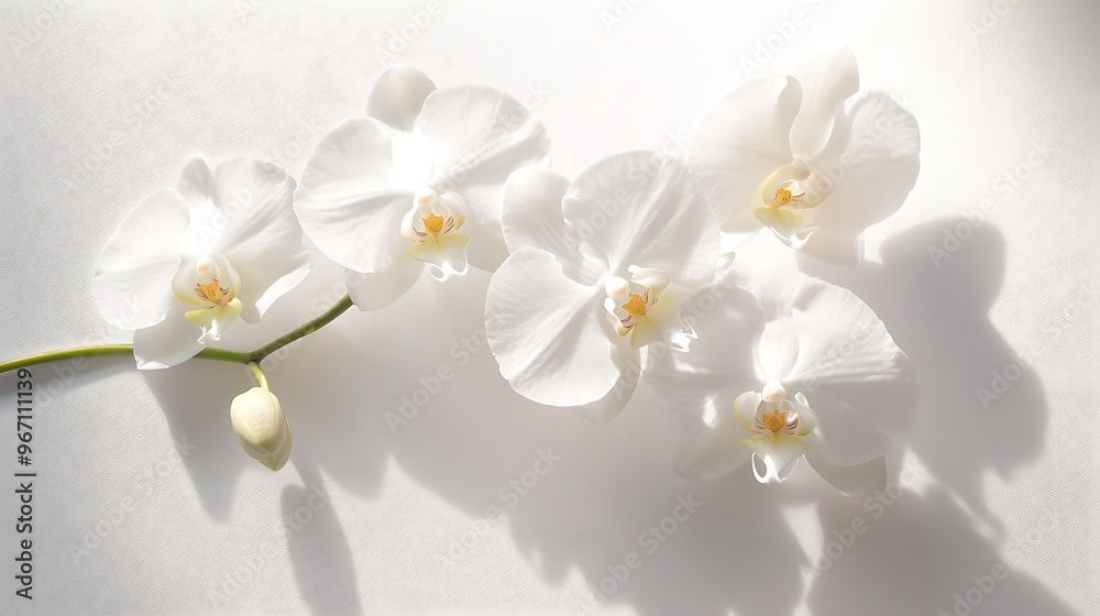 Pink Orchid Flowers on a White Background Pink Orchid Flowers on a White Background
