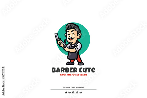 Barbershop illustration vector Design template
